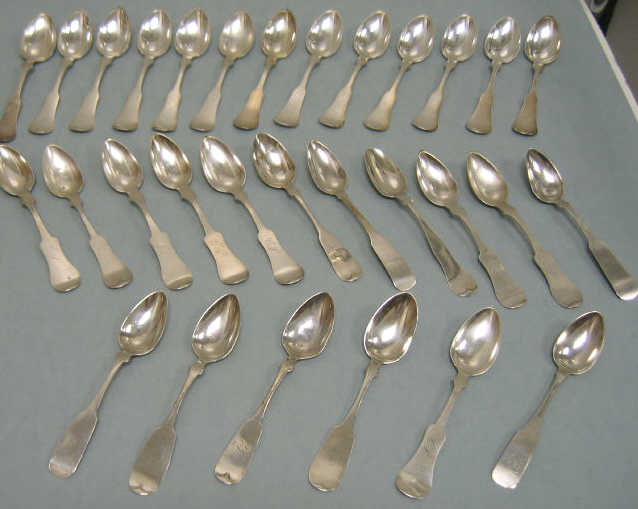 Appraisal: COLLECTION OF TH CENTURY COIN SILVER TEASPOON Various makers including