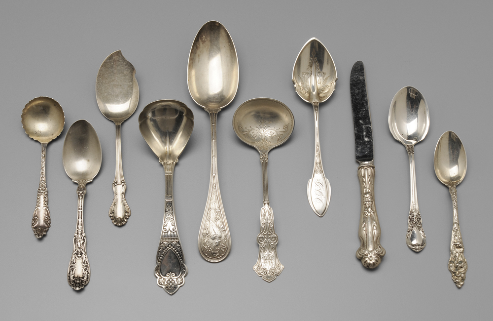 Appraisal: Assorted Sterling Flatware American th century includes arabesque style serving