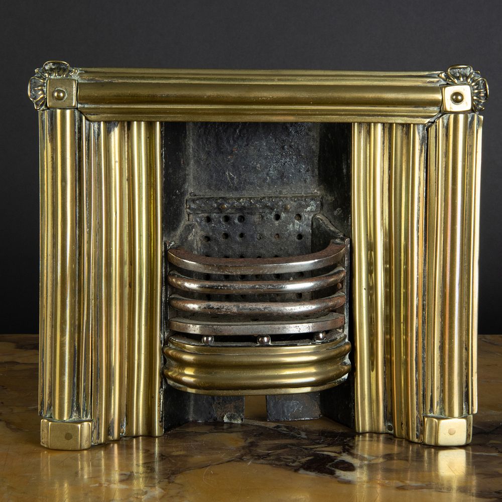 Appraisal: Unusual English Miniature Brass Fire Grate x x in The