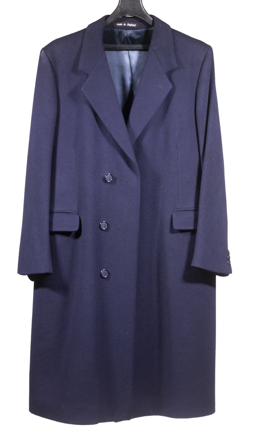 Appraisal: MENS' CASHMERE COAT Vintage Navy Blue Top Coat made in