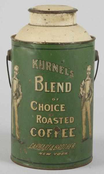 Appraisal: Kurnel's Blend Coffee Can Description Nice early coffee canister with