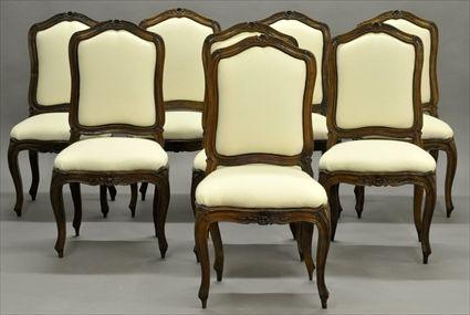 Appraisal: SET OF EIGHT ITALIAN ROCOCO WALNUT DINING CHAIRS x x