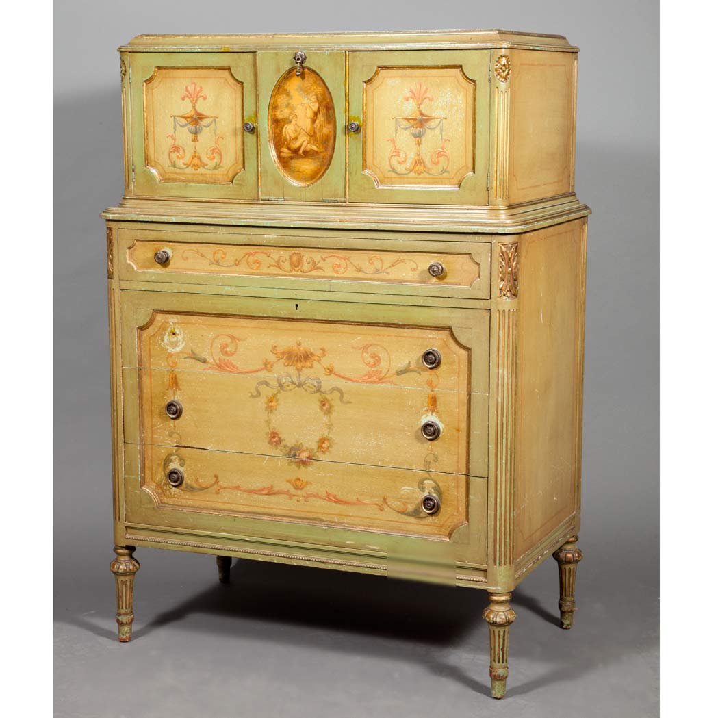 Appraisal: Neoclassical Style Painted Chest of Drawers Circa With three doors