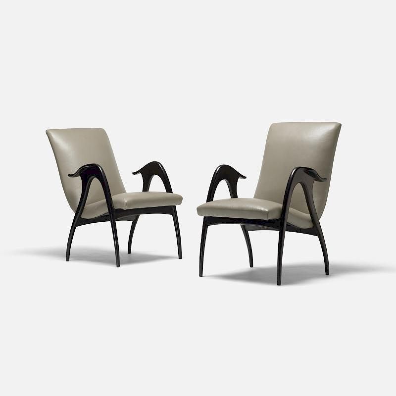 Appraisal: Malatesta Mason lounge chairs pair Malatesta Mason lounge chairs pair