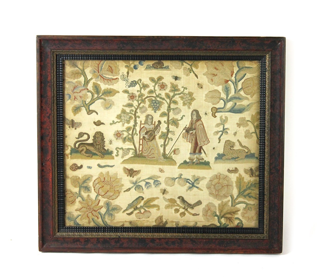 Appraisal: A Charles II silk and raised work picture circa decorated