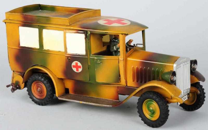 Appraisal: Lineol Clockwork Ambulance Working Tin litho Includes driver Includes partial