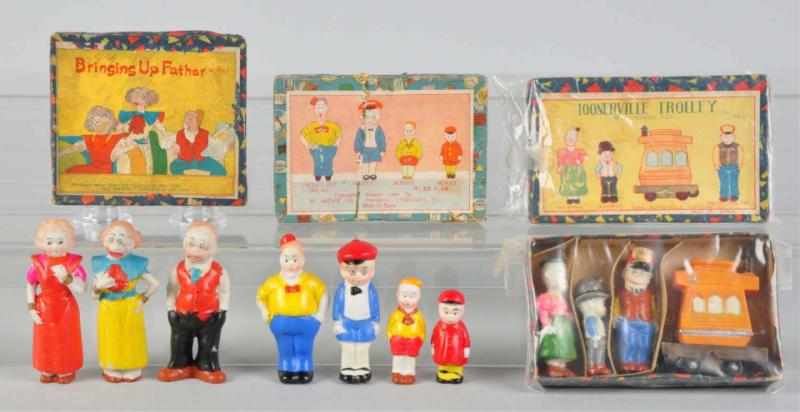 Appraisal: Lot of Boxed Sets of Bisque Comic Figurines Japanese Includes