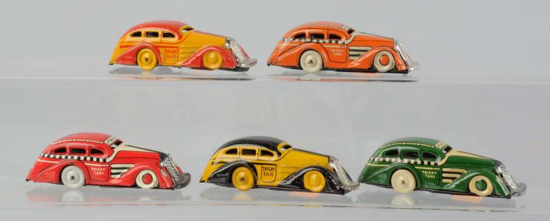 Appraisal: Lot Of Marx Tin Litho Wind - Up Taxi Cars