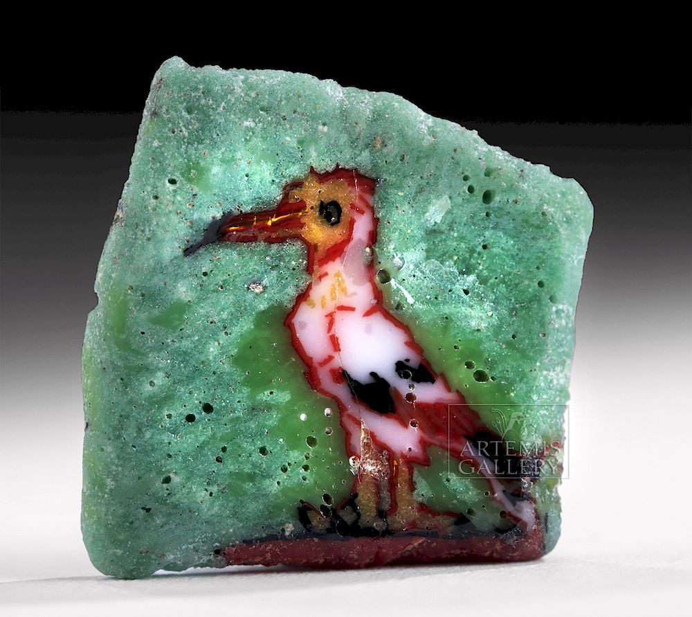 Appraisal: Egyptian Graeco-Roman Glass Inlay of a Bird Egypt Graeco-Roman period