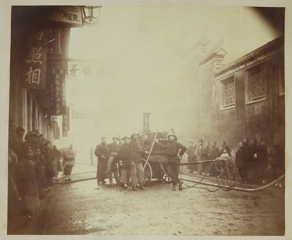 Appraisal: C Chinese Shanghai Steamer Fire Truck Photograph China th Century