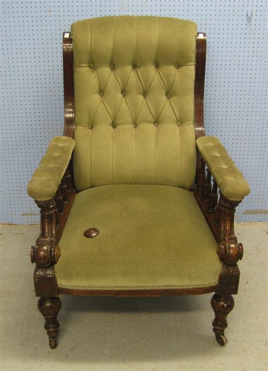 Appraisal: Victorian mahogany framed arm chair