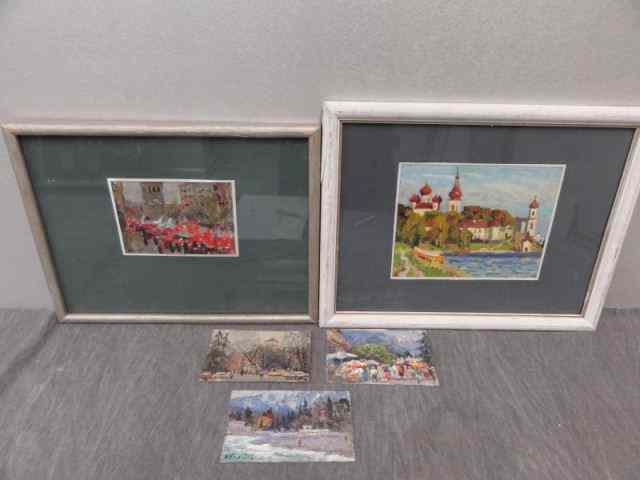 Appraisal: KOROBOV V A Russian Oil Paintings Two behind glass parade