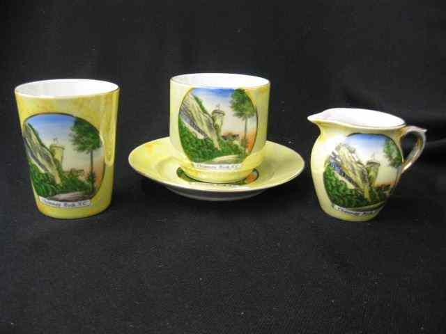 Appraisal: Early Chimney Rock NC Porcelain Souveniers includes large cup saucer