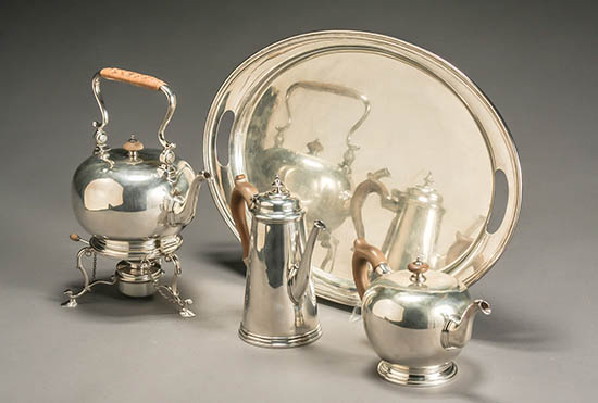 Appraisal: Ensko Sterling Three-Piece Coffee and Tea Service with a Wallace