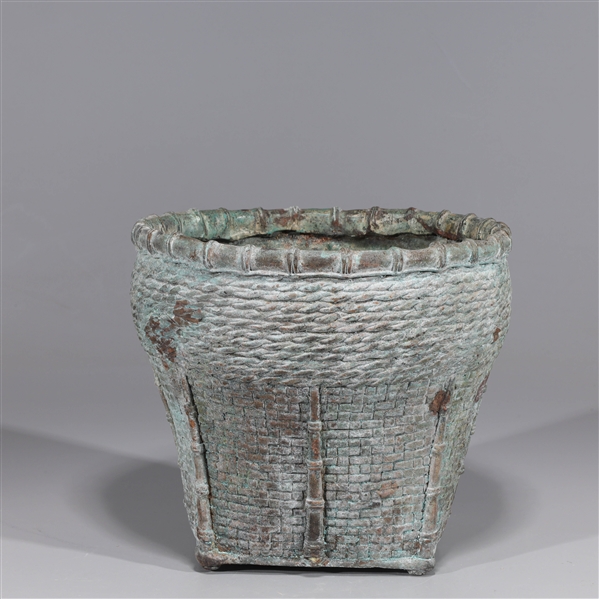 Appraisal: Chinese early style bronze basket overall good condition general patina