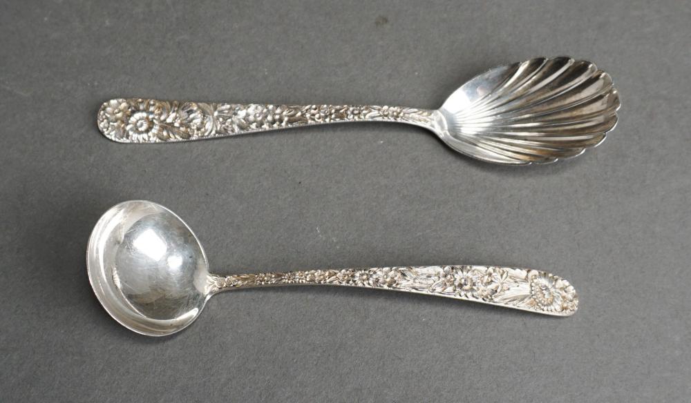 Appraisal: S Kirk Son 'Repouss ' Sterling Silver Sauce Ladle Shell-Bowl