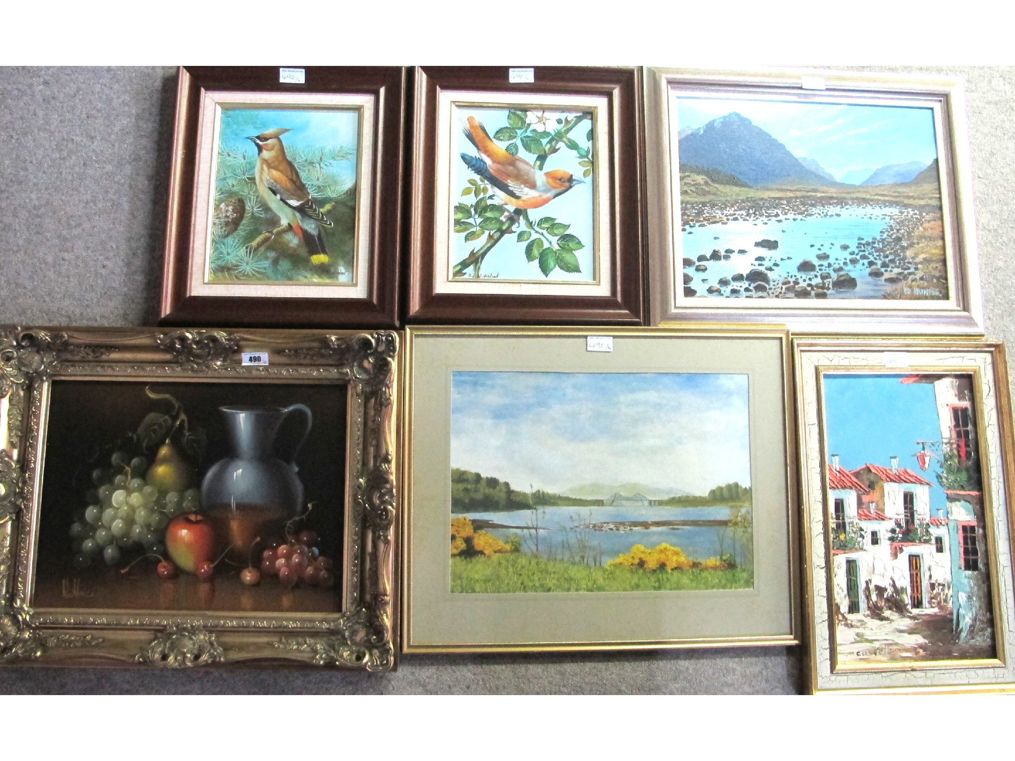 Appraisal: A lot comprising eight various oils watercolours and prints