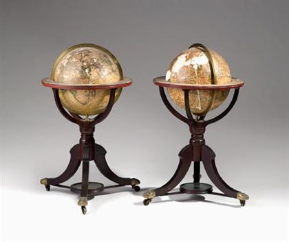 Appraisal: Pair of celestial and terrestrial globes j wilson and sons