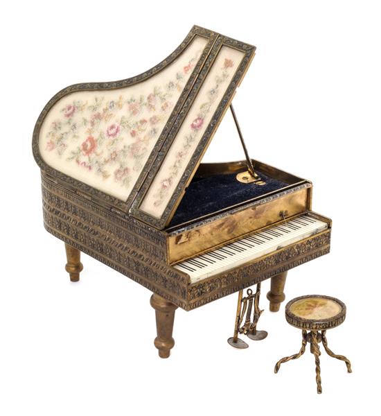 Appraisal: Sale Lot A Piano Form Music Box having a brass