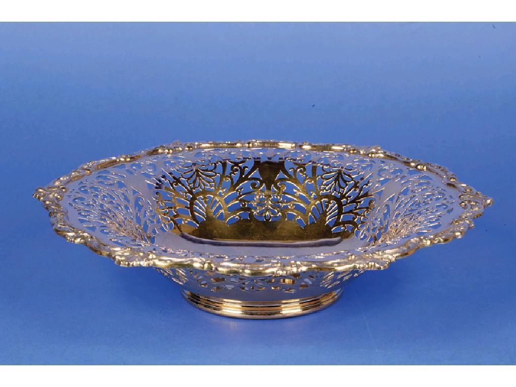 Appraisal: A SILVER GILT FRUIT BOWL of shaped circular form with