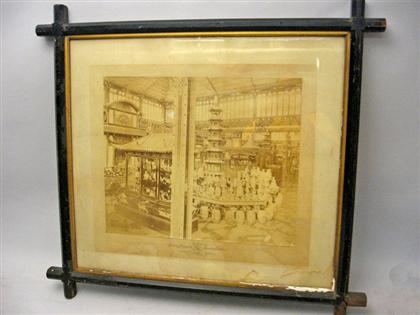 Appraisal: Large Centennial Exhibition Photograph Showing a storefront exhibiting Chinese export