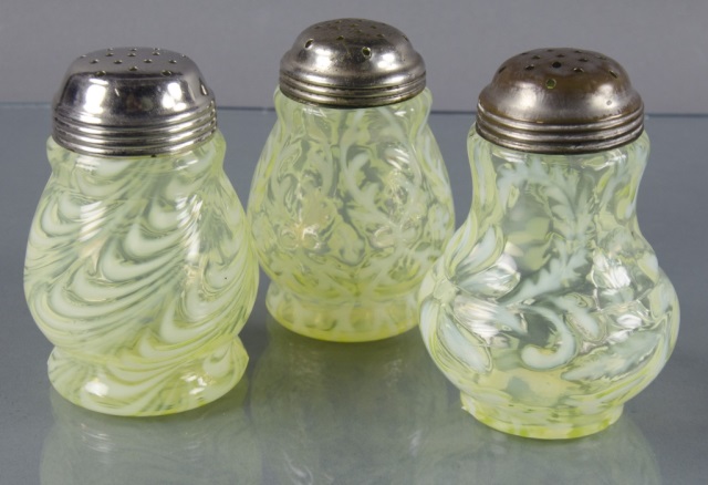 Appraisal: Three Vaseline ShakersBy consolidated Lamp and Glass Company One in