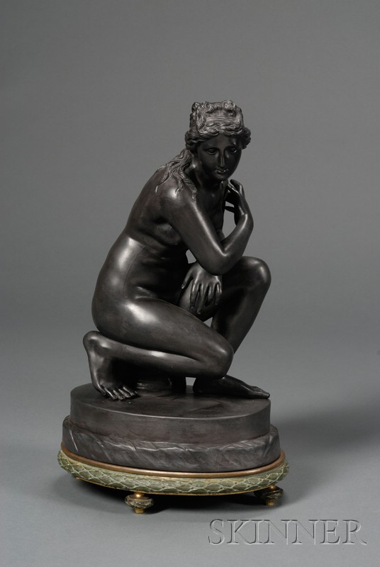 Appraisal: Wedgwood Black Basalt Crouching Venus England th century the nude