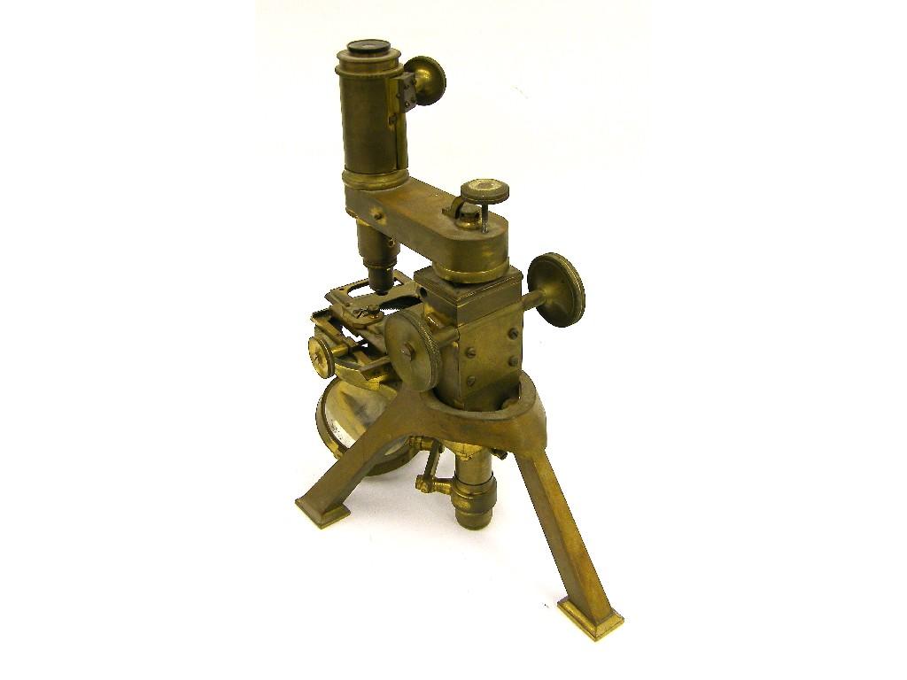 Appraisal: Powell Lealand of London large impressive brass microscope high