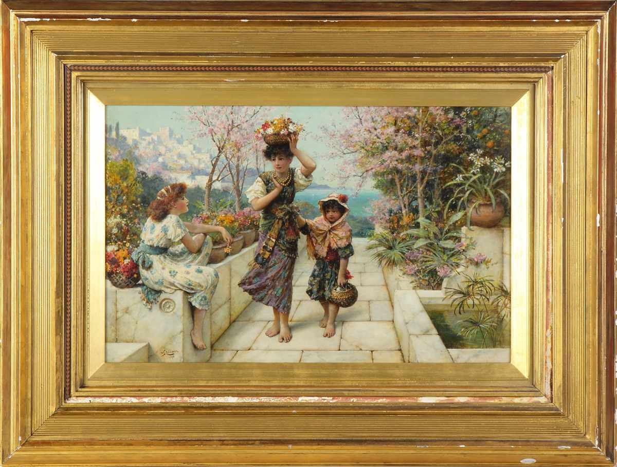 Appraisal: William Stephen Coleman English - Woman and Children with Mediterranean