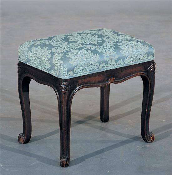 Appraisal: Louis XV style walnut footstool late th century upholstered seat