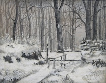 Appraisal: Unknown Artist Continental School th Century A forest in winter