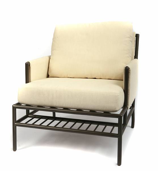 Appraisal: An Orlando Diaz-Azcuy lounge chair dining arm chair and side