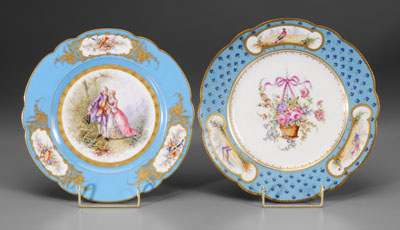 Appraisal: Two Sevres porcelain plates one with circular central medallion with