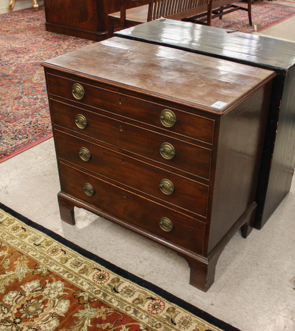 Appraisal: GEORGIAN MAHOGANY BACHELOR'S CHEST English late th early th century