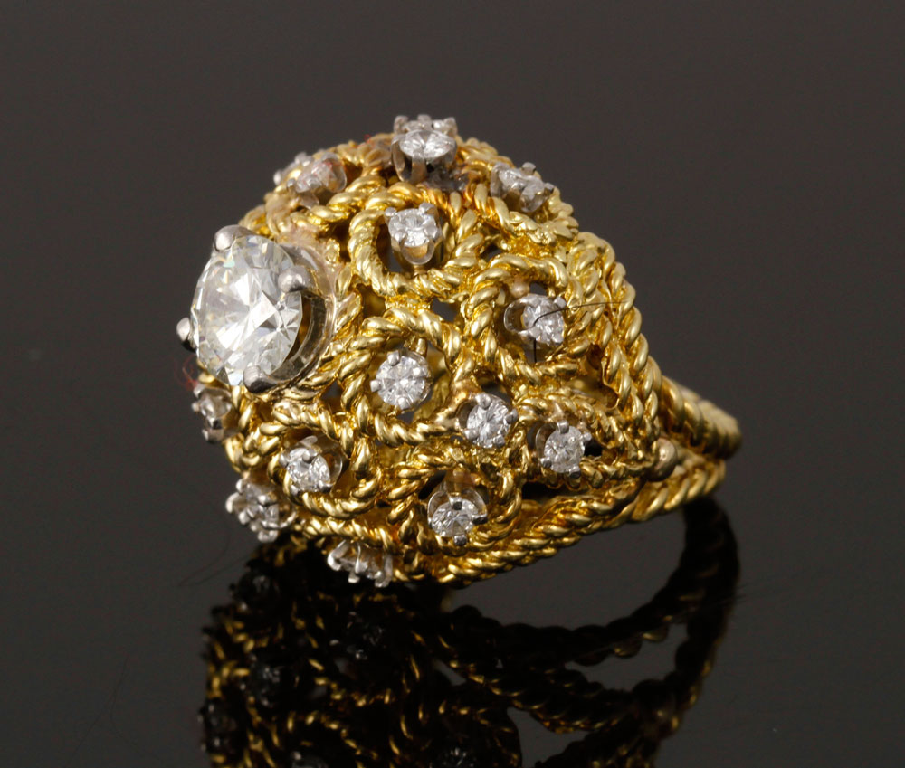 Appraisal: - K Yellow Gold and Diamond Ring Ladies' K yellow