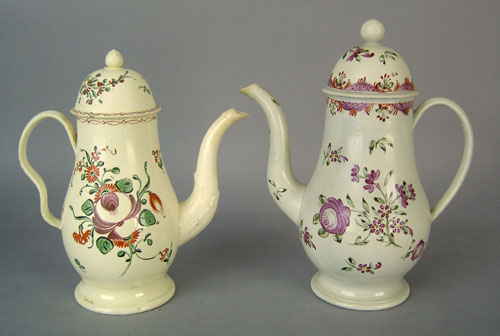 Appraisal: Pearlware teapot ca with Adams rose decoration h together with