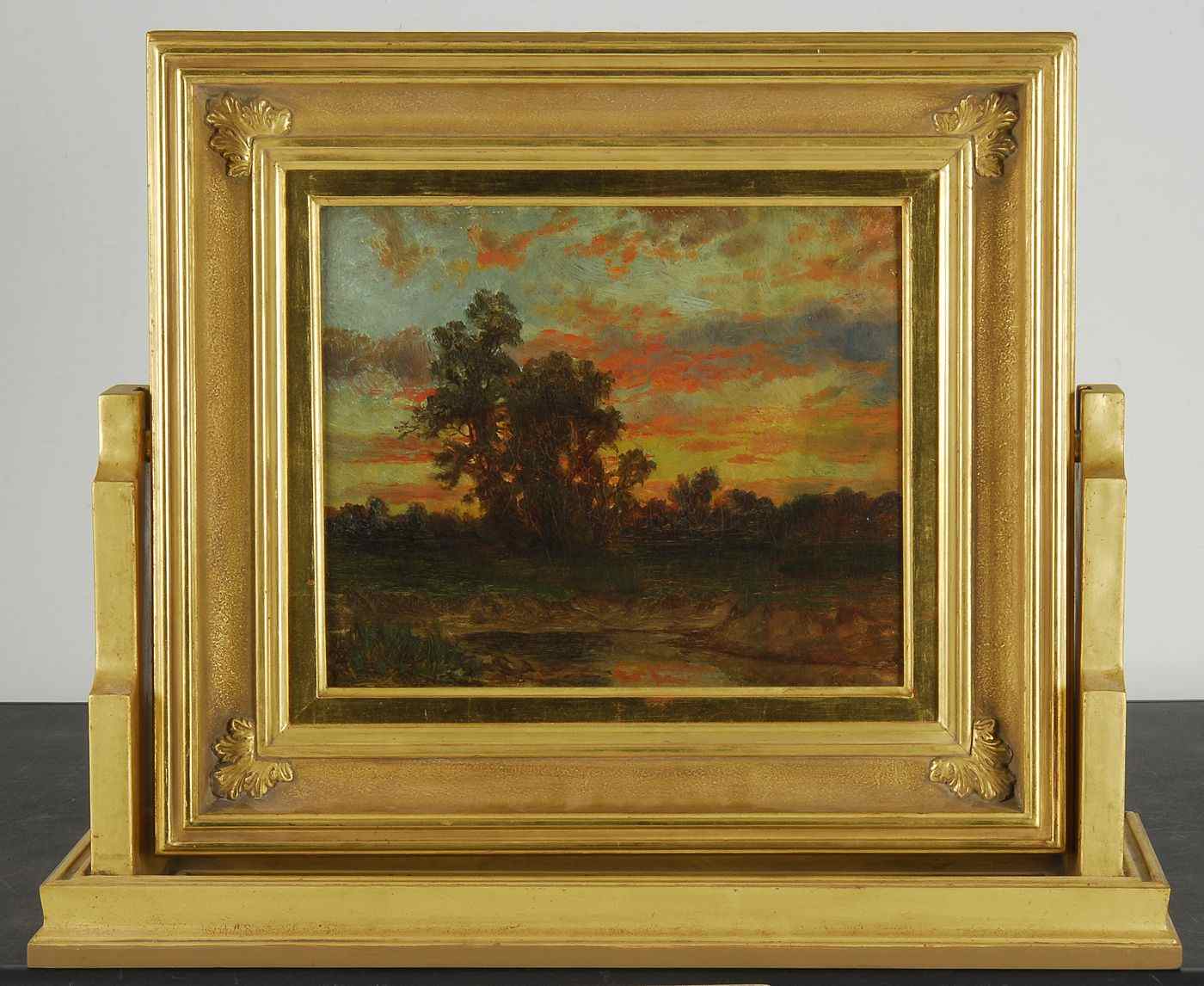 Appraisal: BARBIZON SCHOOL th CenturyDouble-sided work A sunset landscape and a