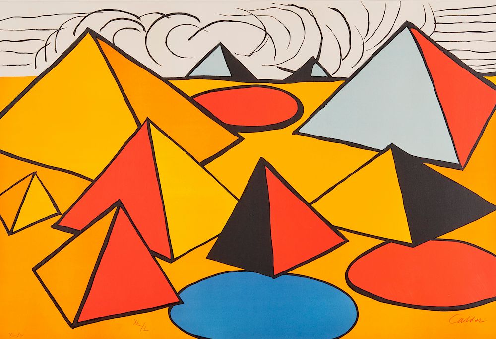 Appraisal: ALEXANDER CALDER American - Pyramids and Clouds ALEXANDER CALDER American