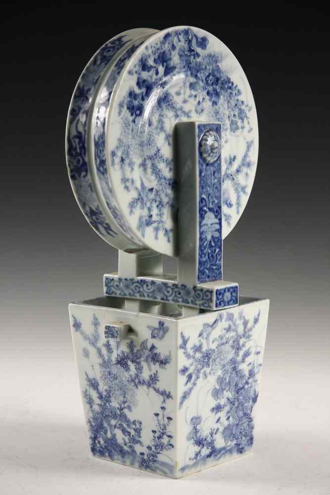 Appraisal: RARE WATER WELL FORM JAPANESE BLUE AND WHITE VASE -