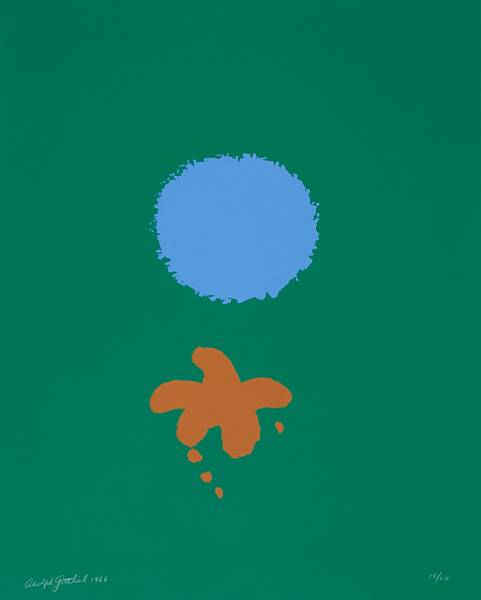 Appraisal: Adolph Gottlieb American - Green Ground Blue Disk AAA Screenprint