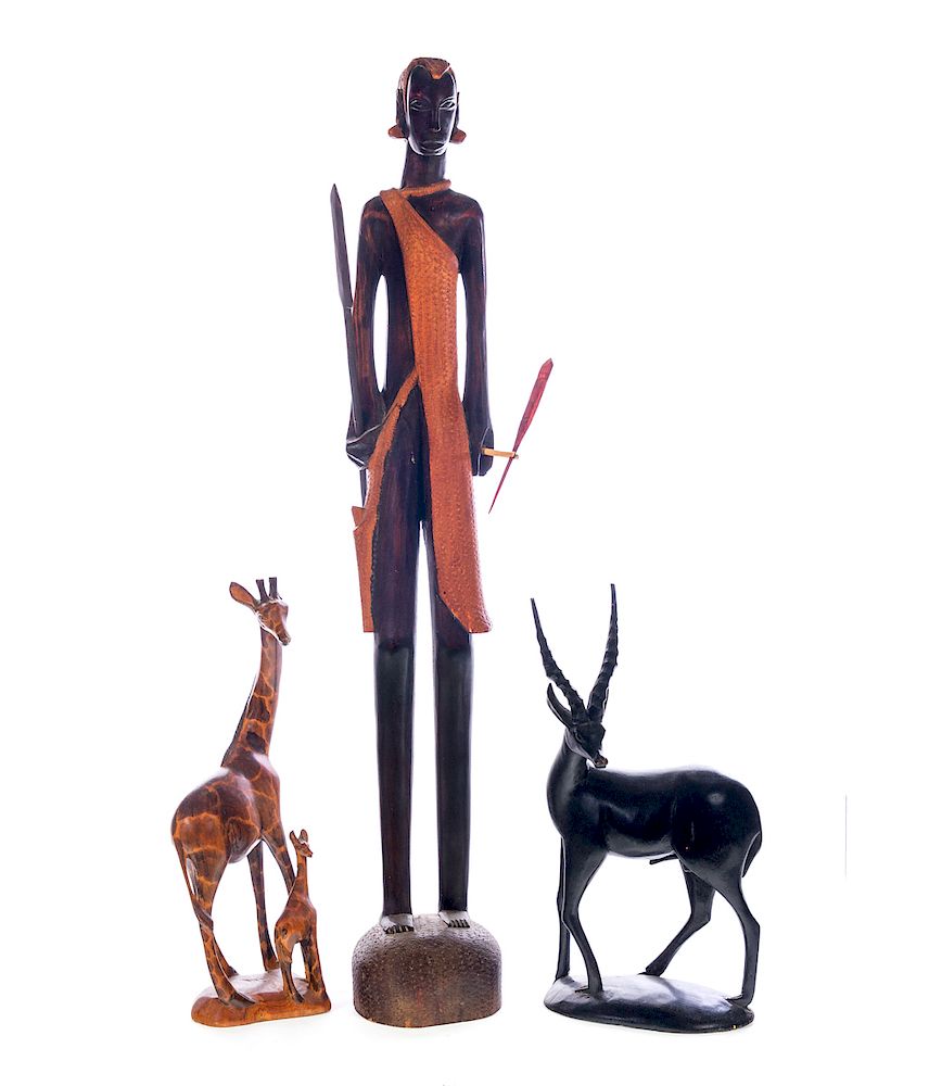 Appraisal: African Wood Carvings Good condition with normal wear Please Email