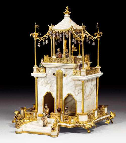 Appraisal: TABLE THERMOMETER A LA PAGODE George III attributed to M