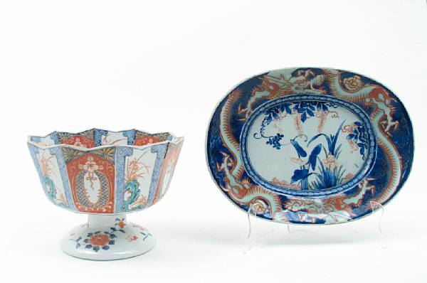 Appraisal: A Japanese Imari footed dish together with two other Imari