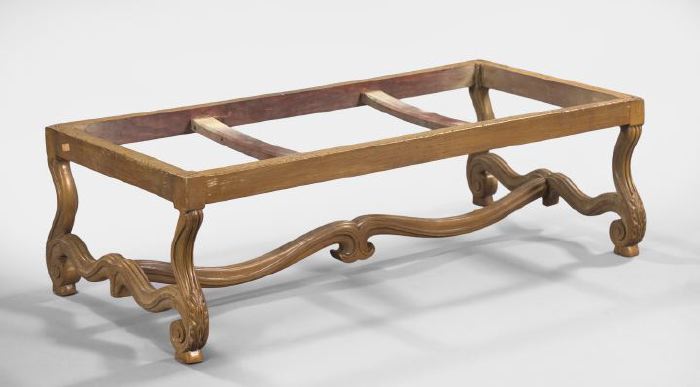 Appraisal: French Polychromed Long Bench early th century of Louis XV