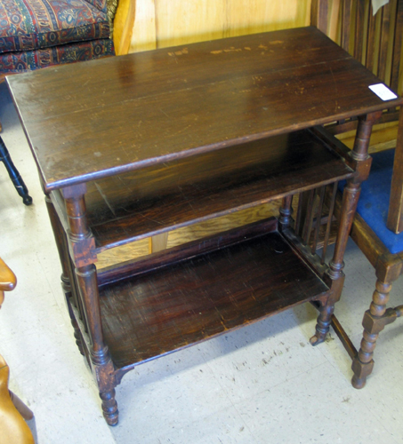 Appraisal: A THREE-TIER OAK BOOKSTAND English early th century The rectangular