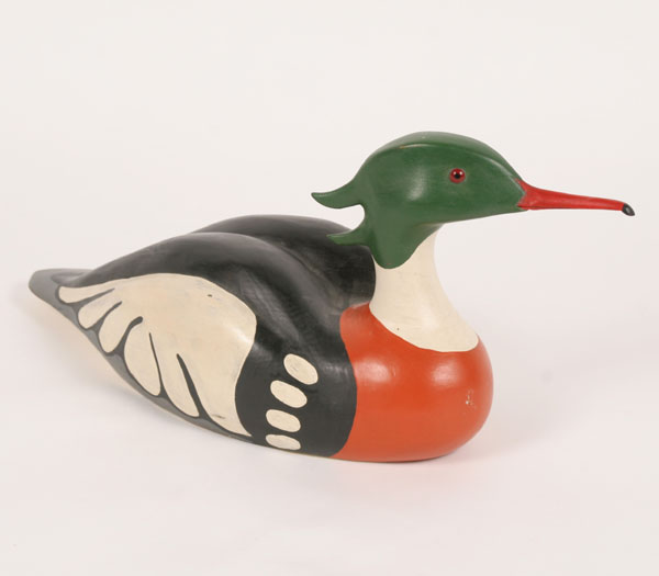 Appraisal: Artist duck decoy red breasted merganser basswood marked Starr Decoys