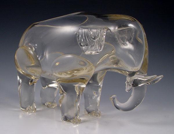 Appraisal: LOETZ ART GLASS ELEPHANT Signed with the Czechoslovakia in the