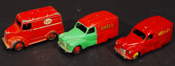 Appraisal: Two Dinky Toys die-cast Austin vans and a Trojan van