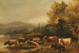 Appraisal: Francis William Hounsell Francis William Hounsell Highland Cattle oil on