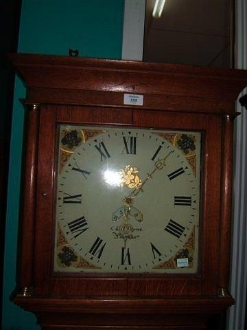 Appraisal: A th Century oak thirty hour long case clock the